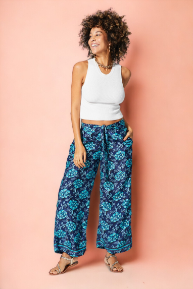 Pantalon floral avec poches - PIP2004D