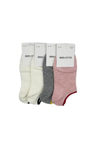 Lot de 4 Chaussettes courtes bicolores taille 35/40 - CHAU0015